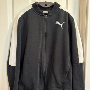 PUMA Black & White Zip Track Jacket Size M